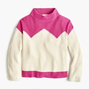 The Reeds J. Crew Pink and Cream Knit Ski Sweater, Size Small